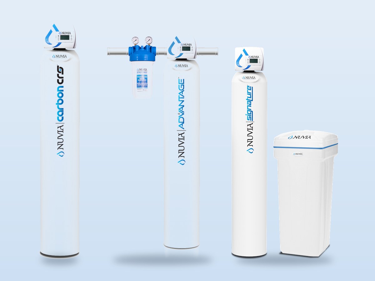 Nuvia Carbon CRS, Nuvia Advantage and Nuvia Signature whole-home water systems