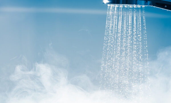 Shower,With,Flowing,Water,And,Steam shower with flowing water and steam