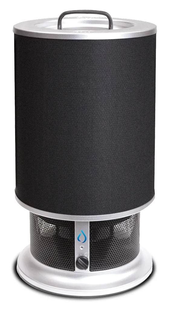 Nuvia Breeze Deluxe DFS air purifier – 9‑stage Disinfecting Filtration System (DFS) removes particles down to 0.007 μm, HEPA‑equivalent germicidal filtration for smoke, VOCs, odors, and pathogens
