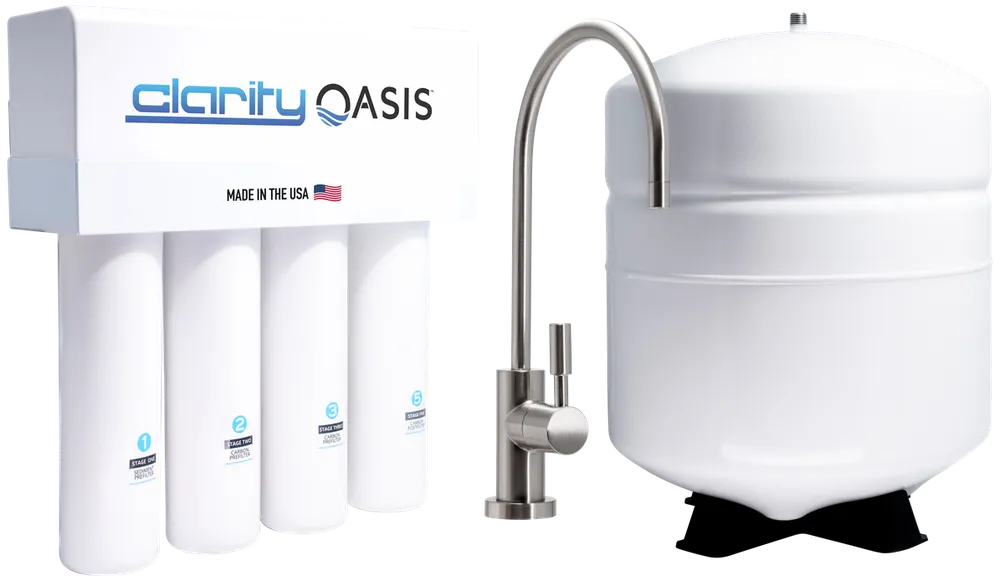 Nuvia Oasis reverse osmosis system with tank and faucet