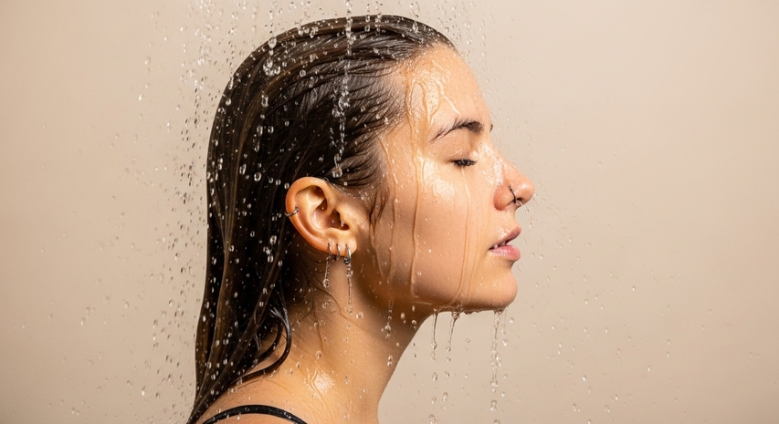 Healthy skin benefits after reducing hard water minerals.