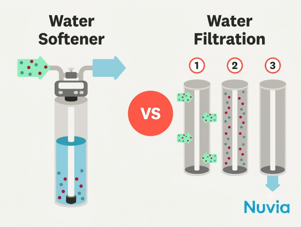 Water softener vs water filter comparison for residential homes