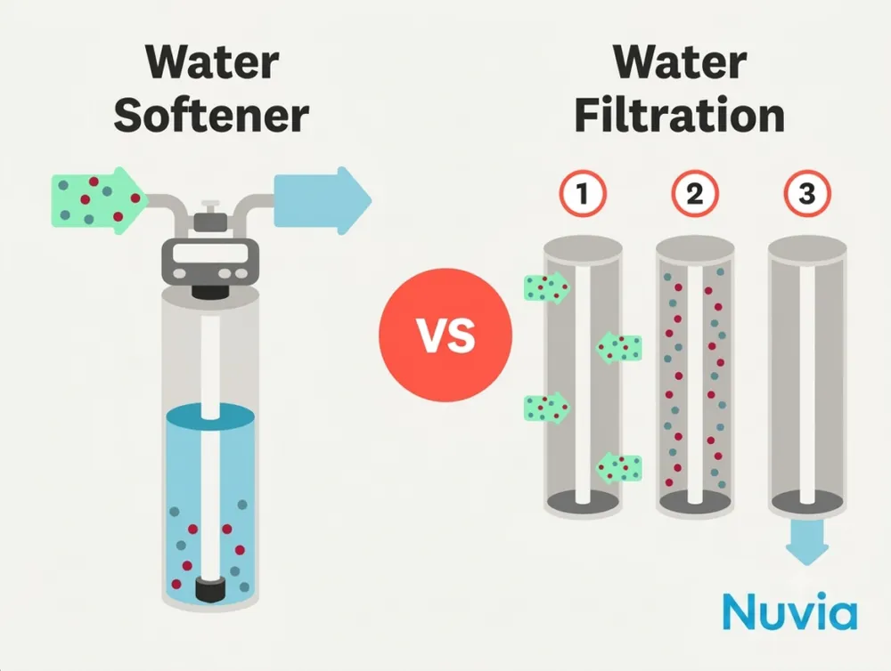Water softener vs water filter comparison for residential homes